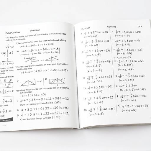 Open textbook with mathematical equations and diagrams